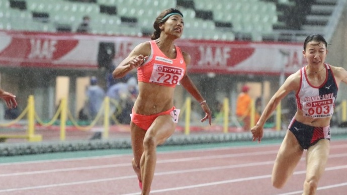 【第107回日本選手権】女子100m　君嶋愛梨沙が11秒59で大会2連覇を飾る