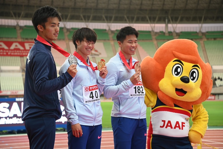 【第107回日本選手権】男子100m　表彰式