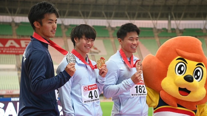 【第107回日本選手権】男子100m　表彰式