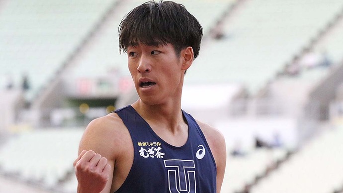 【第107回日本選手権】男子400mH　優勝を決めてガッツポーズの小川大輝
