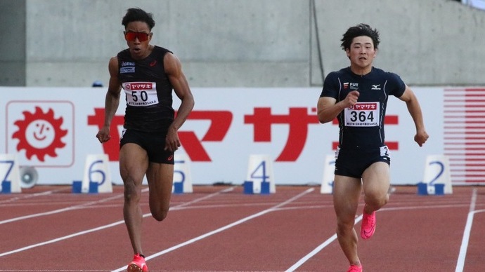 【第107回日本選手権】男子100m 予選6組　本郷汰樹が激戦を制し、1位通過。