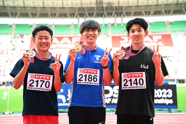 【第107回日本選手権】U20男子100m　表彰式