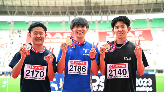 【第107回日本選手権】U20男子100m　表彰式