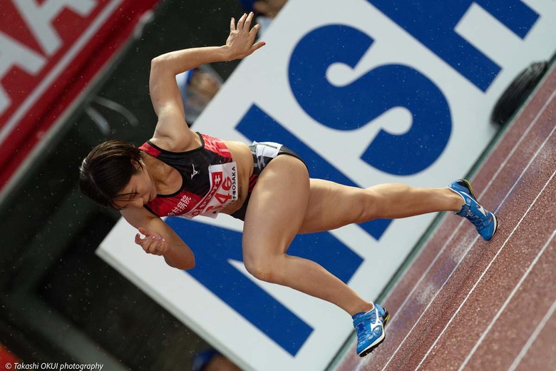 【第107回日本選手権】女子400m　初優勝した久保山晴菜のスタートシーン