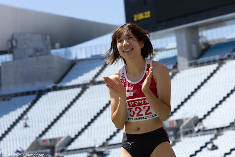 【第107回日本選手権】女子三段跳　日本記録を更新！笑顔の森本麻里子