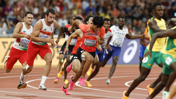 【ブダペスト世界選手権】日本／男子4x100mリレー予選