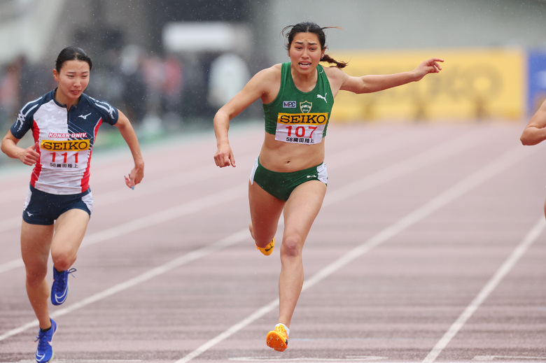 【GPシリーズ2024・織田記念】石川優（青学大）が女子100mで日本人1位でゴール