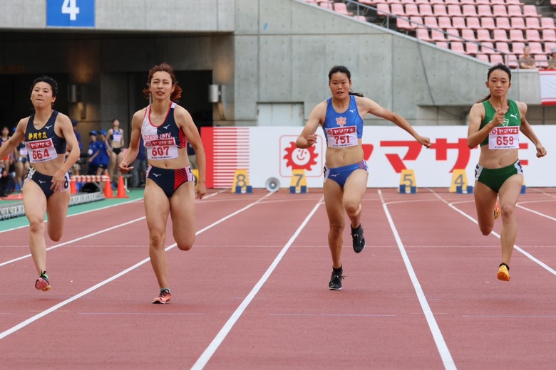 【第108回日本選手権】女子100m 予選2組