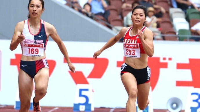 【第109回日本選手権】女子100m 　予選1組