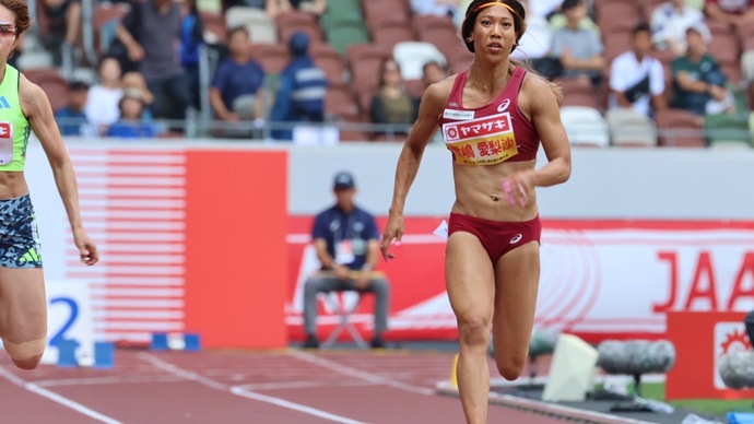 【第109回日本選手権】女子100m 　予選2組
