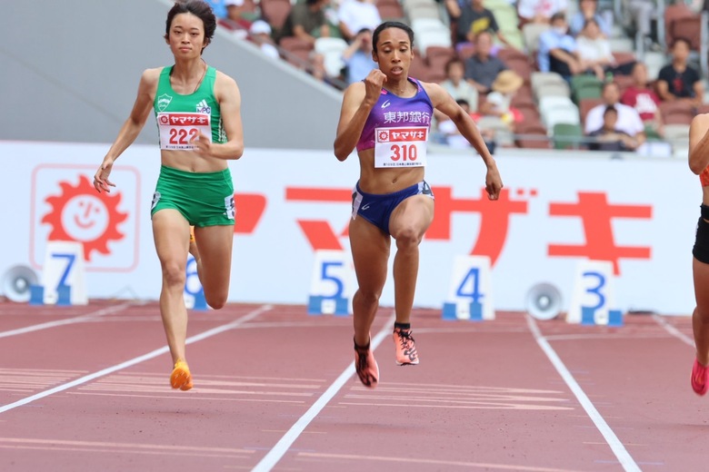 【第109回日本選手権】女子100m 予選3組