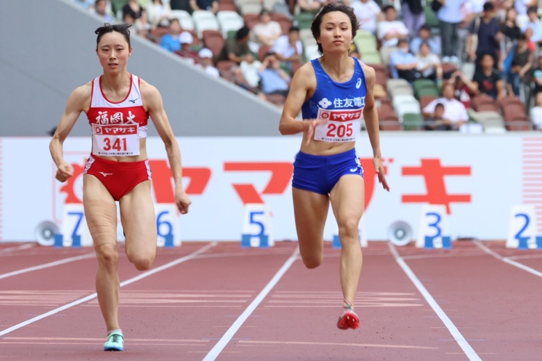【第109回日本選手権】女子100m 予選4組