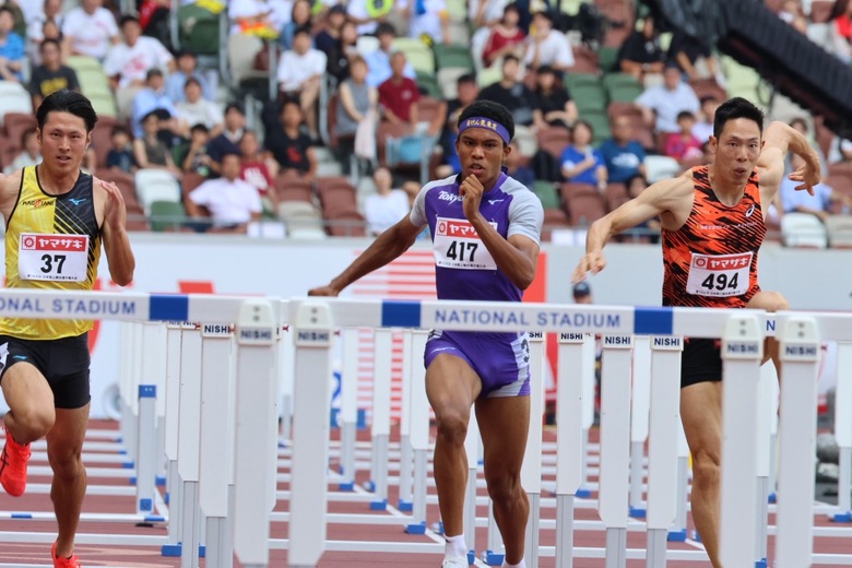 【第109回日本選手権】男子110mハードル 予選1組