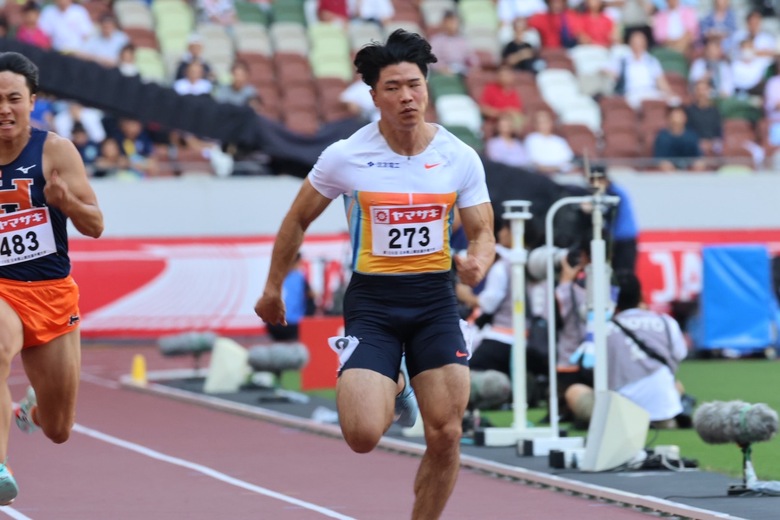 【第109回日本選手権】男子100m 予選1組