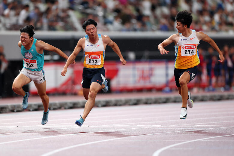 【第109回日本選手権】男子100m 準決勝1組