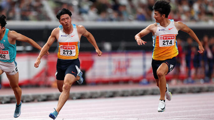 【第109回日本選手権】男子100m　準決勝1組