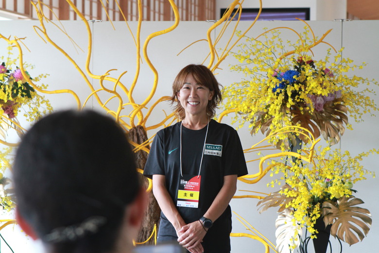【第109回日本選手権】ラウンジゲストとして渋井陽子さんが来場。