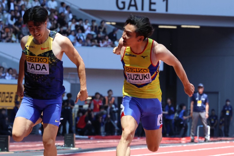 【セイコーGGP】男子 100m チャレンジレース 1組:鈴木 涼太が1着に