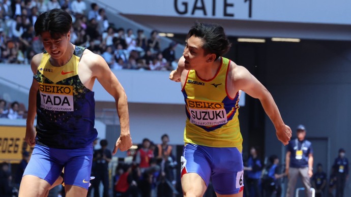 【セイコーGGP】男子 100m チャレンジレース　1組：鈴木 涼太が1着に