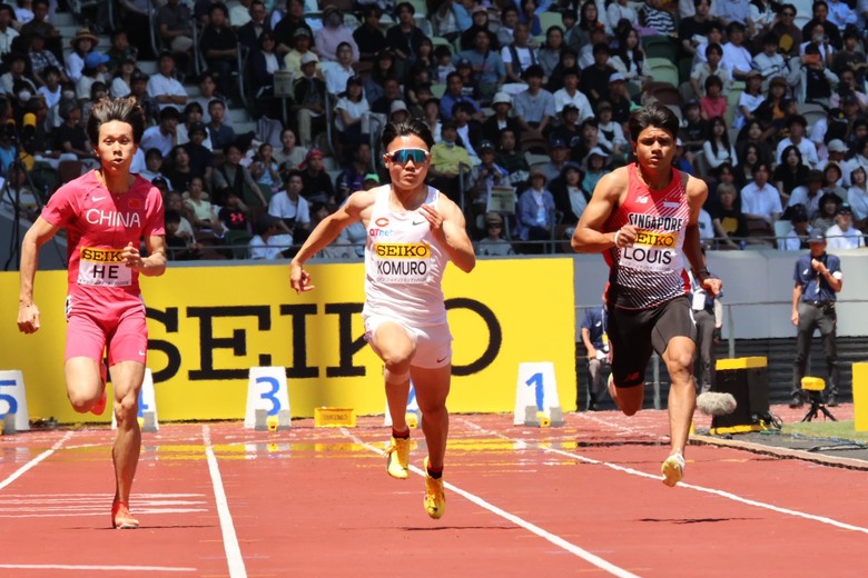 【セイコーGGP】男子 100m チャレンジレース 3組:小室 歩久斗(中央大)が1着でフィニッシュ
