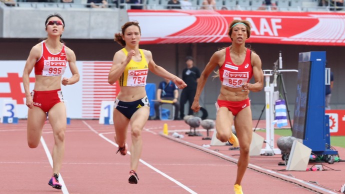 【第110回日本選手権】女子100m　予選1組