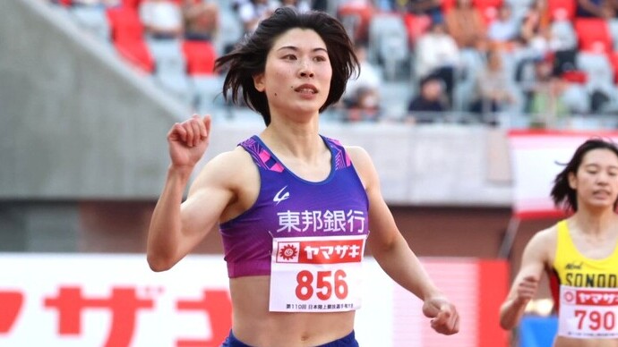【第110回日本選手権】女子400m　予選1組：松本奈菜子が余裕を見せて1着で決勝進出