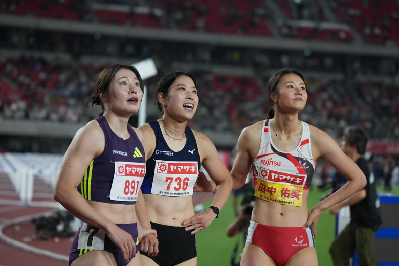 【第110回日本選手権】女子100mハードル 準決勝1組:福部真子が大会新記録を樹立