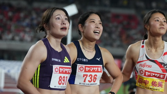 【第110回日本選手権】女子100mハードル　準決勝1組：福部真子が大会新記録を樹立