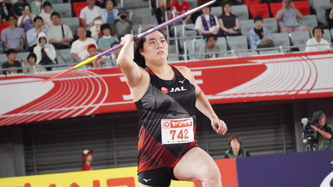 【第110回日本選手権】女子やり投　決勝：復調の兆し。北口榛花（JAL・東　京）が５投目で優勝を決める62m86