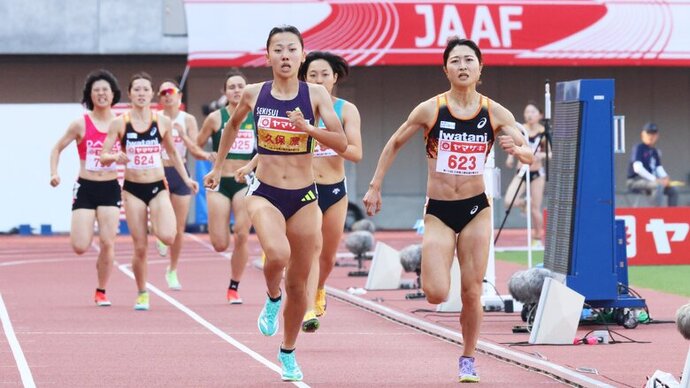 【第110回日本選手権】女子800m　決勝：フィニッシュライン目前のデッドヒート