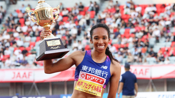 【第110回日本選手権】女子100m　決勝：井戸　アビゲイル風果（東邦銀行・福　島）が大会連覇達成