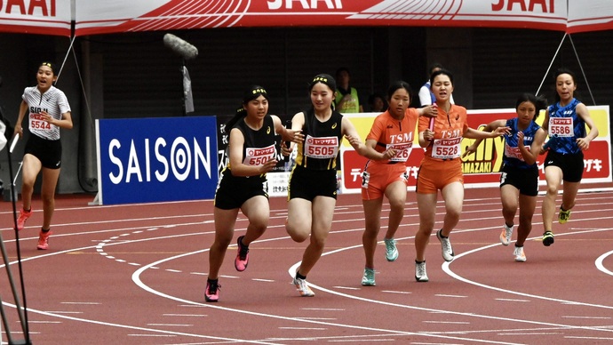 【第110回日本選手権】女子中学生4×100mR　オープン1組