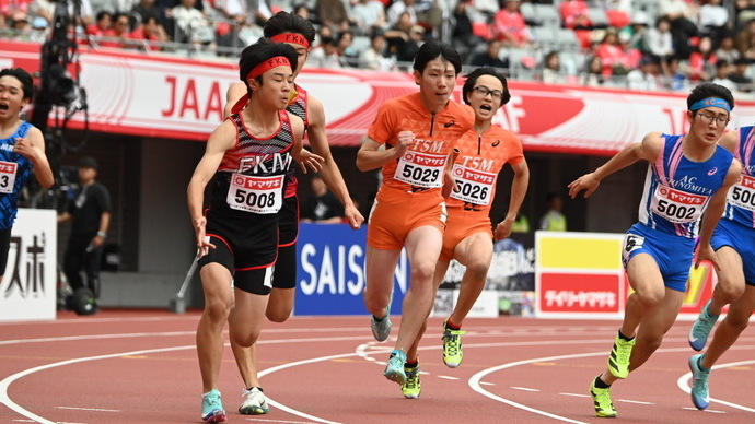 【第110回日本選手権】男子中学生4×100mR　オープン1組