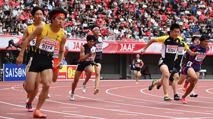 【第110回日本選手権】男子高校生4×100mR　オープン2組