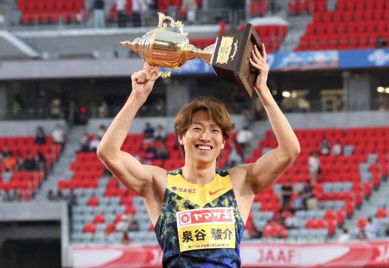 【第110回日本選手権】男子110mハードル 決勝:決勝まで「心から楽しんで走ることができた」。優勝してアジア大会に内定の泉谷駿介(住友電工・大 阪)