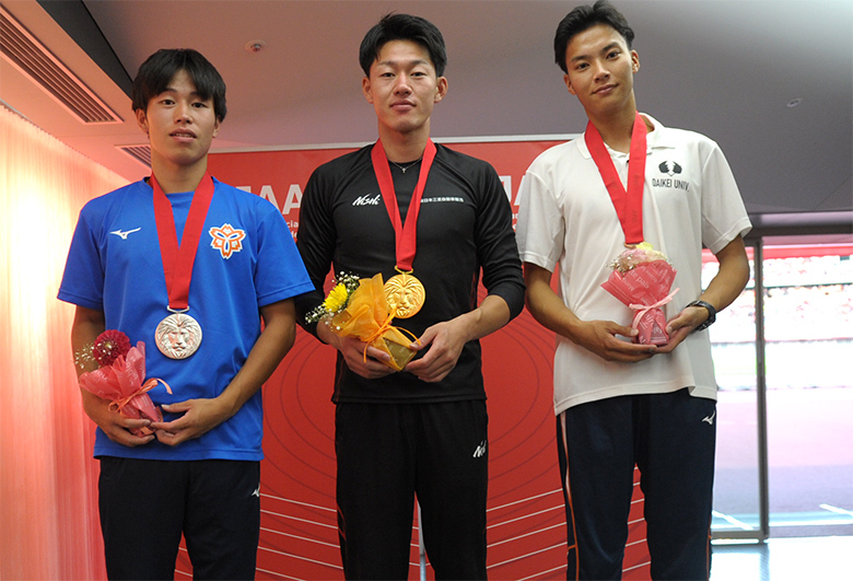 【第110回日本選手権】DAY2 表彰式:男子棒高跳(柄澤智哉・井上直哉・原口篤志)