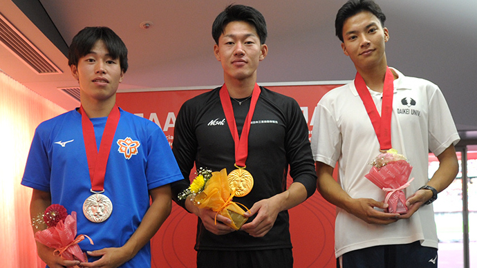 【第110回日本選手権】DAY2 表彰式:男子棒高跳(柄澤智哉・井上直哉・原口篤志)
