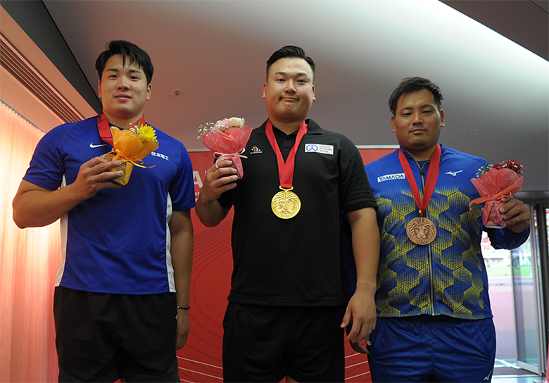【第110回日本選手権】DAY2 表彰式:男子ハンマー投(中川達斗・福田翔大・柏村亮太)