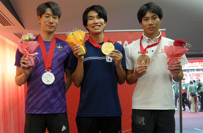 【第110回日本選手権】DAY2 表彰式:男子800m(萬野七樹・四方悠瑚・源 裕貴)