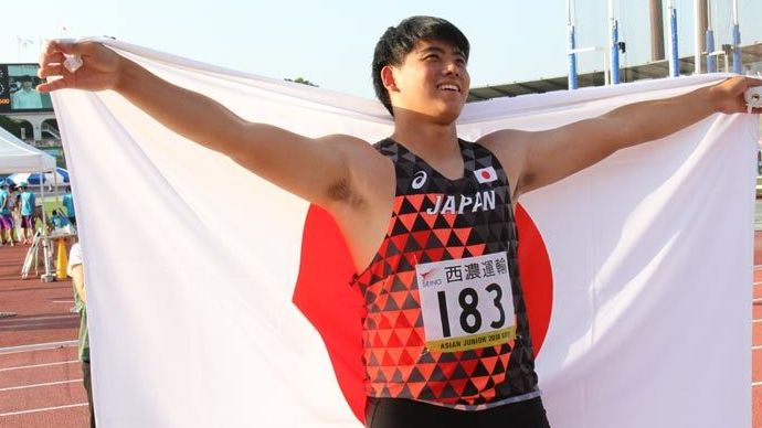 男子円盤投で開催地である岐阜出身の山下航生選手(市立岐阜商高・岐阜)が3位入賞!