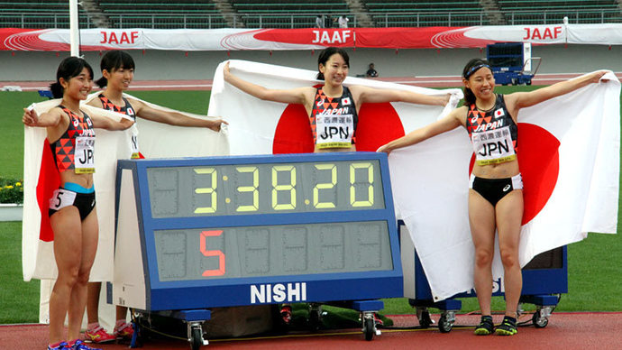女子4×400mRは大会新記録で日本チームが優勝!