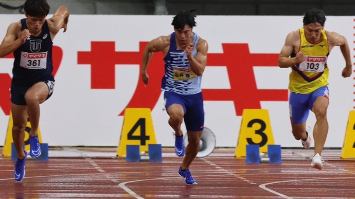 【第108回日本選手権】男子100m 決勝:ゴールドゼッケンの坂井隆一郎が0.01秒差の大接戦を制し、2連覇を達成!